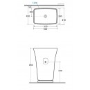 Свободностояща Монолитна Мивка със Задно Оттичане 60х40см. VANITY BASINS